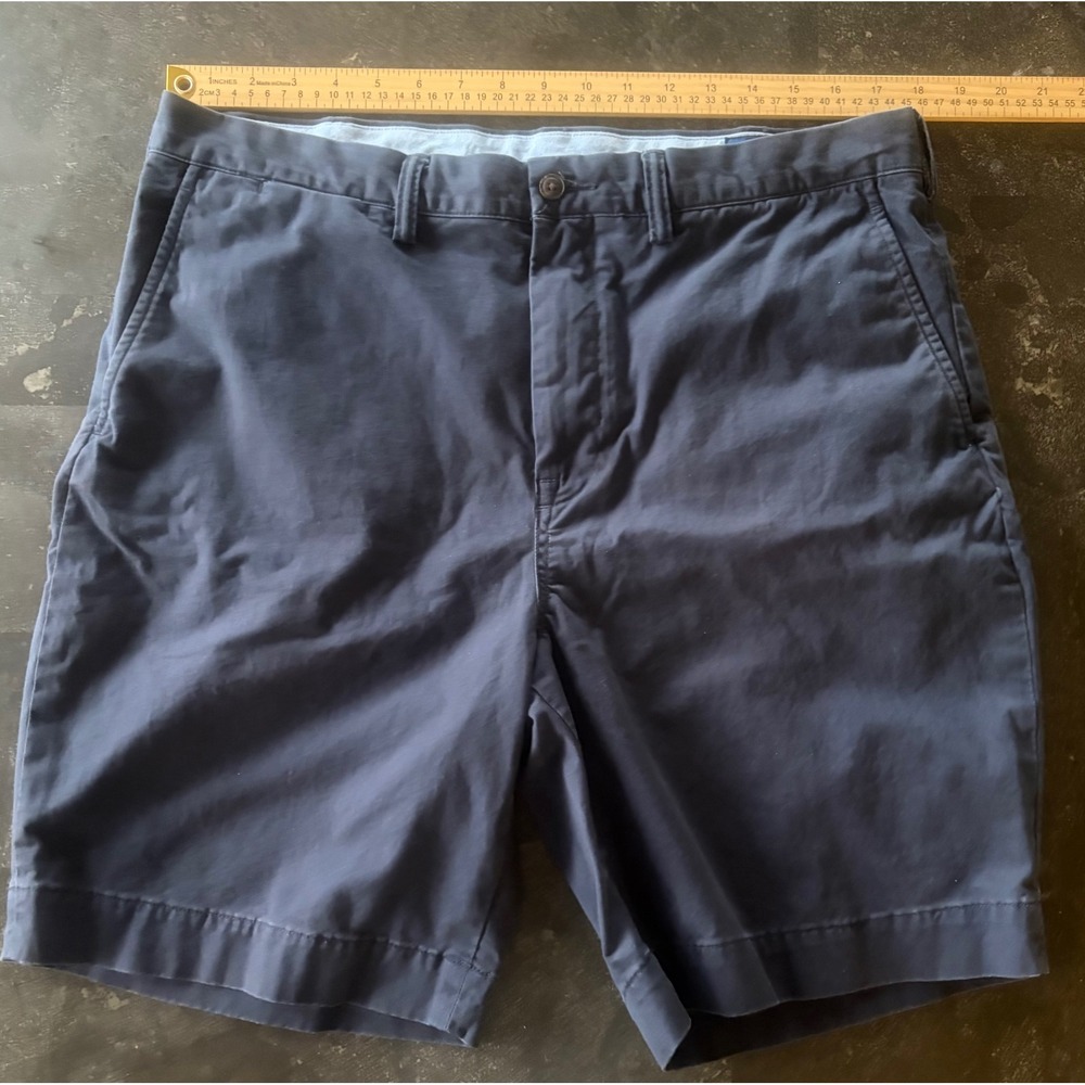 Polo Ralph Lauren Mens 36 Navy Blue Black Pony Stretch Classic Fit Chino Shorts - Picture 6 of 8